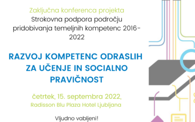 Razvoj kompetenc odraslih za učenje in socialno pravičnost